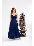 Zelma – spagetti pántos, mély dekoltázsú light szatén maxi ruha.