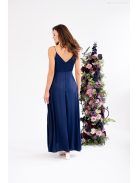 Zelma – spagetti pántos, mély dekoltázsú light szatén maxi ruha.