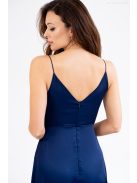 Zelma – spagetti pántos, mély dekoltázsú light szatén maxi ruha.