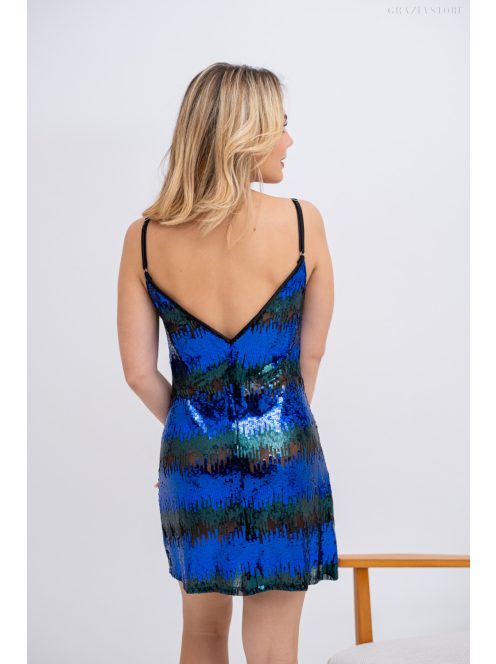 Vanda mini – bő szabású flittetes mini ruha állítható pántokkal.