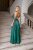 Scarlett - különleges maxi ruha keresztezett hátrésszel zöld színben strasszos tüllel