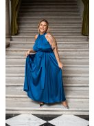 Olga – nyak és derékban megkötős maxi ruha light szatén anyagból.