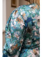 Dia – hosszú ujjú maxi ruha mintás, light szatén anyagból.