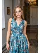 Kamilla – különleges, hátán fűzős, virágmintás maxi ruha.