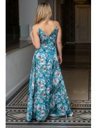 Zelma – spagetti pántos, mély dekoltázsú mintás maxi ruha.