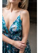 Zelma – spagetti pántos, mély dekoltázsú mintás maxi ruha.