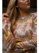 Stefin – színes, flitteres mini ruha hosszú ujjakkal, hátkivágással.