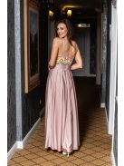 Gladys – maxi ruha, színes, flitteres felsőrésszel, elasztikus púder szoknyával 