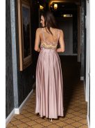 Gladys – maxi ruha, színes, flitteres felsőrésszel, elasztikus púder szoknyával 