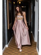 Gladys – maxi ruha, flitteres felsőrésszel, elasztikus púder szoknyával. 