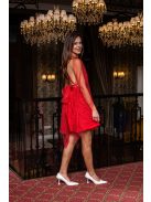 Scarlett - különleges maxi ruha keresztezett hátrésszel piros színben.