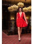 Scarlett - különleges maxi ruha keresztezett hátrésszel piros színben.