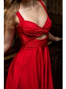 Zoe – piros színű mini ruha elasztikus anyagból menyecske ruhának.