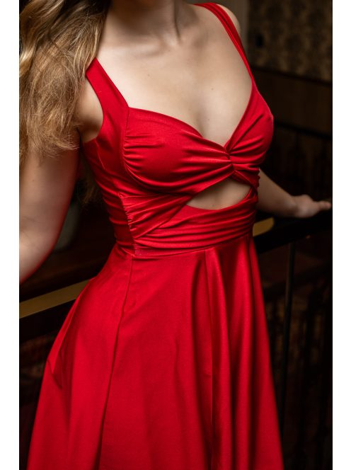 Zoe – piros színű mini ruha elasztikus anyagból menyecske ruhának.