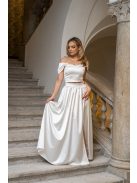 Rebeka – fehér színű szatén anyagú crop top