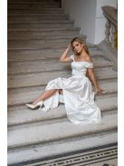 Rebeka – fehér színű szatén anyagú crop top