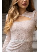 Lotti – szűkszabású csipke mini ruha hosszú ujjakkal fehér színben