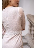 Lotti – szűkszabású csipke mini ruha hosszú ujjakkal fehér színben