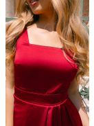 Maya bordópiros szatén alkalmi ruha - Elegáns maxi ruha
