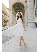Andrea – fehér szatén mini ruha polgári esküvőre