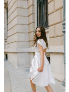 Andrea – fehér szatén mini ruha polgári esküvőre