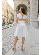Andrea – fehér szatén mini ruha polgári esküvőre