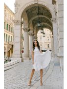 Andrea – fehér szatén mini ruha polgári esküvőre