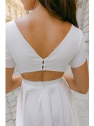 Andrea – fehér szatén mini ruha polgári esküvőre