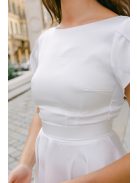 Andrea – fehér szatén mini ruha polgári esküvőre