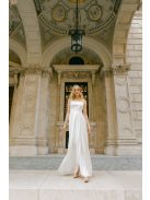 Maya – fehér szatén maxi esküvői ruha polgári szertartásra