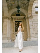 Maya – fehér szatén maxi esküvői ruha polgári szertartásra