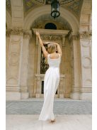 Maya – fehér szatén maxi esküvői ruha polgári szertartásra