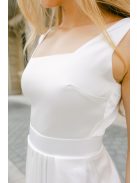 Maya – fehér szatén maxi esküvői ruha polgári szertartásra