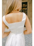 Maya – fehér szatén maxi esküvői ruha polgári szertartásra