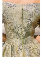 Frida anyagában mintás jacquard mini ruha halványzöld színben