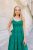 Chloe jacquard maxi ruha - Zöld-fekete mintás elegáns alkalmi ruha