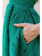 Chloe jacquard maxi ruha - Zöld-fekete mintás elegáns alkalmi ruha