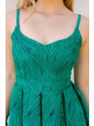 Chloe jacquard maxi ruha - Zöld-fekete mintás elegáns alkalmi ruha