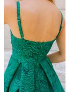 Chloe jacquard maxi ruha - Zöld-fekete mintás elegáns alkalmi ruha