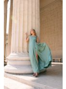 Maya zsályazöld light szatén alkalmi ruha - Elegáns maxi ruha