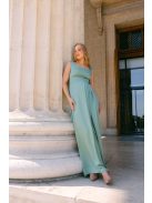 Maya zsályazöld light szatén alkalmi ruha - Elegáns maxi ruha