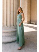 Maya zsályazöld light szatén alkalmi ruha - Elegáns maxi ruha