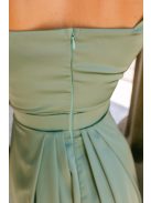 Maya zsályazöld light szatén alkalmi ruha - Elegáns maxi ruha