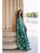 Frida – virágmintás szatén maxi ruha ejtett vállal