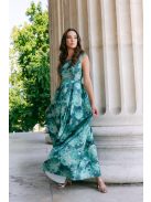 Frida – virágmintás szatén maxi ruha ejtett vállal