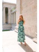 Annabella – virágmintás szatén maxi ruha V dekoltázzsal és hátkivágással