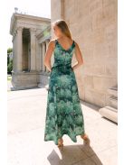 Annabella – virágmintás szatén maxi ruha V dekoltázzsal és hátkivágással