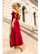 Heni – bordó off-shoulder alkalmi ruha masnival