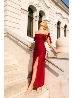   Heni – off-shoulder alkalmi ruha masnis részlettel shanghai színben