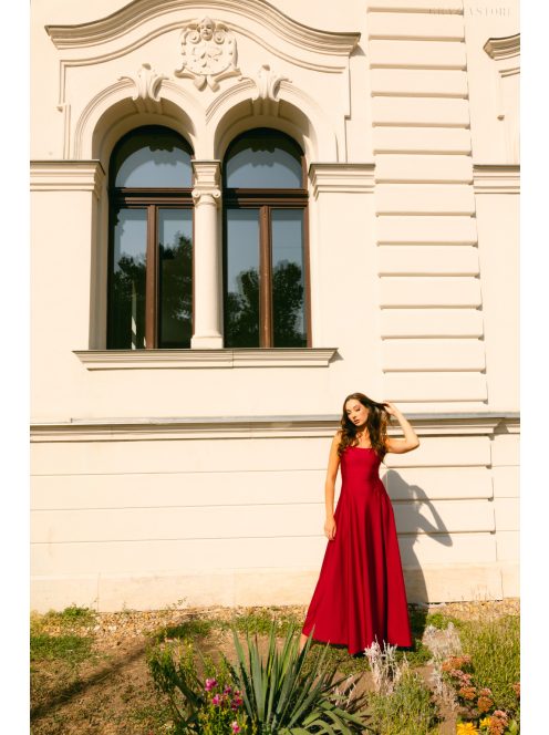 Dominika – shanghai színű elasztikus maxi ruha vastag pánttal